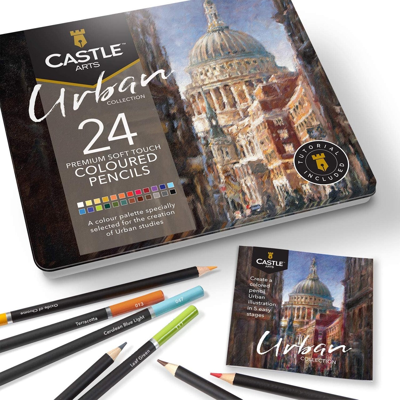 Castle Arts Themed 24 Colored Pencil Set in Tin Box, Perfect Colors for  'Botanical' Art. Featuring Quality, Smooth Colored Cores, Superior Blending  & Layering Performance for Great Results